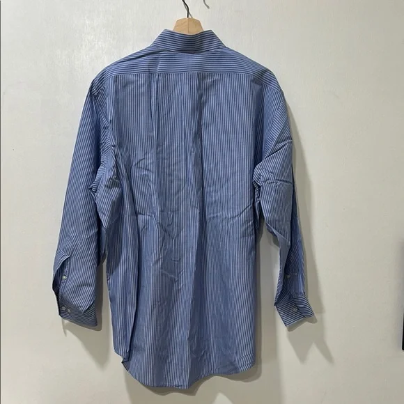 RALPH LAUREN MENS BLUE PINSTRIPE BUTTON DOWN SHIRT YARMOUTH Sz 16 1/2 - Picture 2 of 11